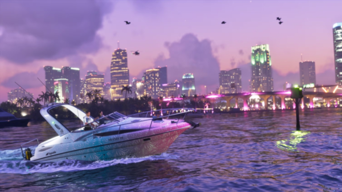 Shitzu Squalo naviguant devant la skyline de Vice City